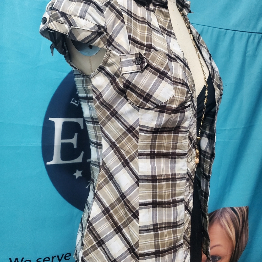 Brown Button-Down Blouse - image 3